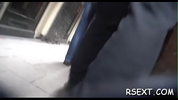 Excited man gets out and explores amsterdam redlight district