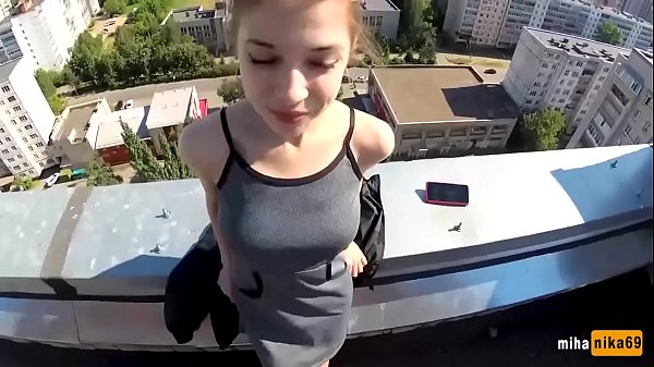 Russian bitch gets fucked on the roof