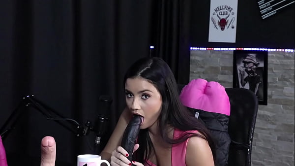 Hot babe demonstrates her blowjob on toys, horny - Karen Gon&ccedil_alves (SHEER/RED)