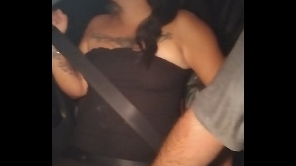 Groped in the Uber, he touches me and shows my tits