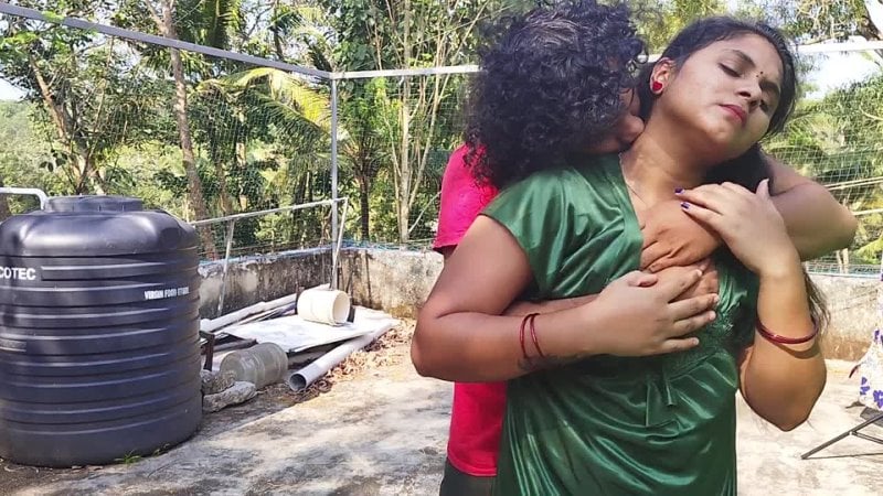 Out door sex, vaishnavy and sharun raj out door romance and sex, mallu couple hot romance with sex in terrace